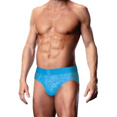 Prowler Neon Blue Lace Open Back Brief Small