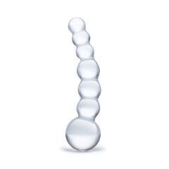 Glas 5inch Curved Glass Beaded Dildo Clear 