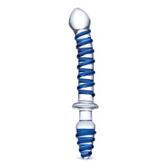 Glas 10inch Mr Swirly Double Ended Dildo And Butt Plug Clear