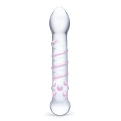 Glas 7.25inch Spiral Staircase Full Tip Dildo Clear