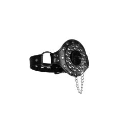 Open Mouth Gag with Plug Stopper  Black