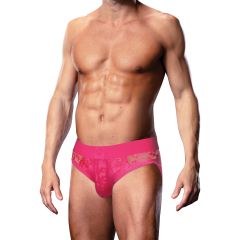 Prowler Pink Lace Open Back Brief Small